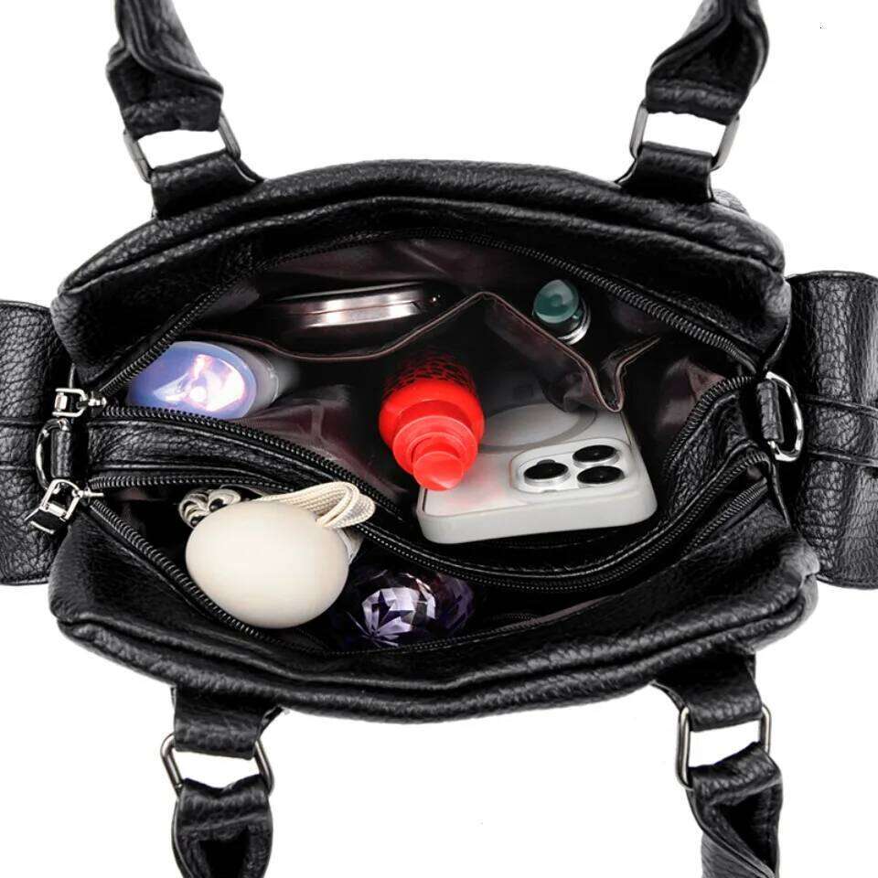 Two-Layers Ladies Casual Tote Hand Bag Leather Handbags Designer Daily Commuting Shoulder Bags For Women Mother Sac