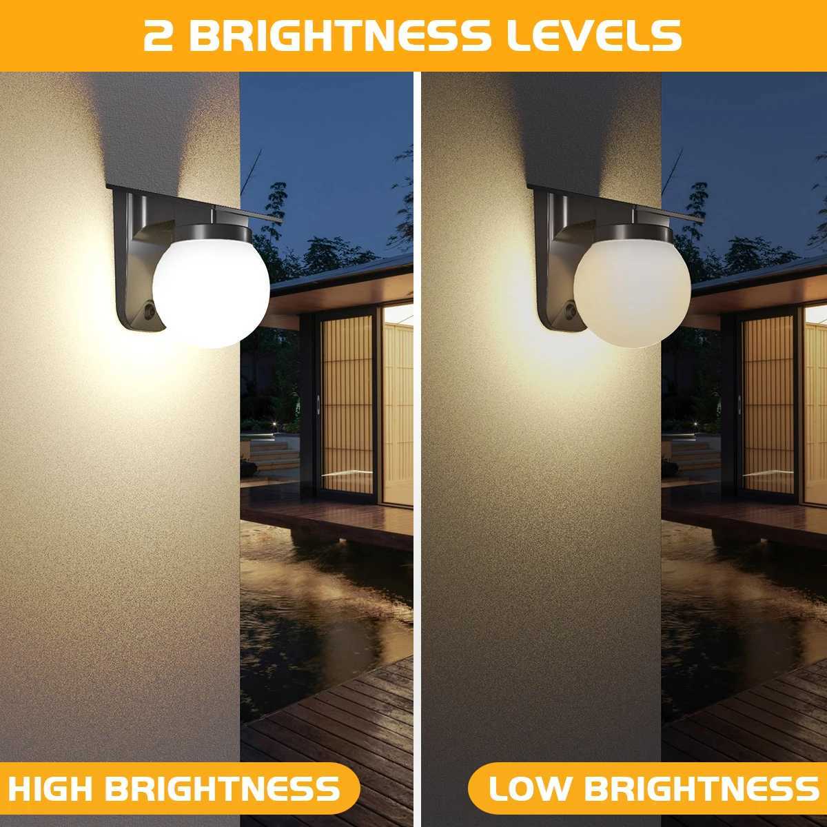 Outdoor Solar Light Adjustable Brightness And Color IP65 Waterproof Solar Wall Lamp Solar Powered Garden Lights for Yard Fence XJ250624