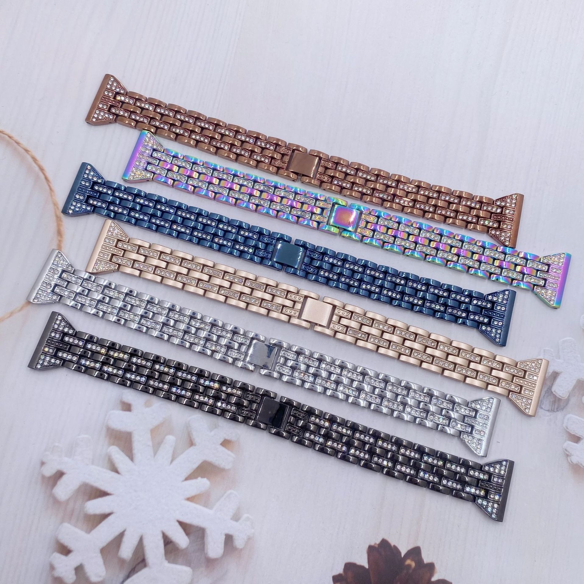 Luxury Premium Fashion Double Row Diamond Inlaid Watch Band for Apple Watch Series 1-10