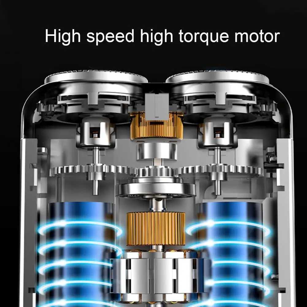 Men Electric Shaver IPX7 Waterproof Type-C Rechargeable Mini Rotary Razor Portable Hair Beard Trimmer Remover Tool W250625