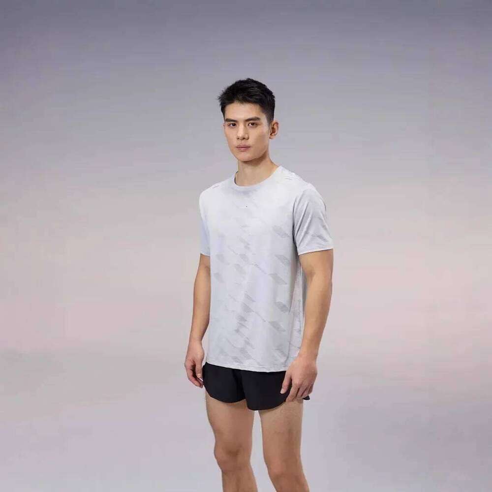 Quick Dry T-Shirt Polyester Fiber Crew Neck Short Sleeve Gradient Texture Sports Breathable Cultural Shirt Women's Fashion