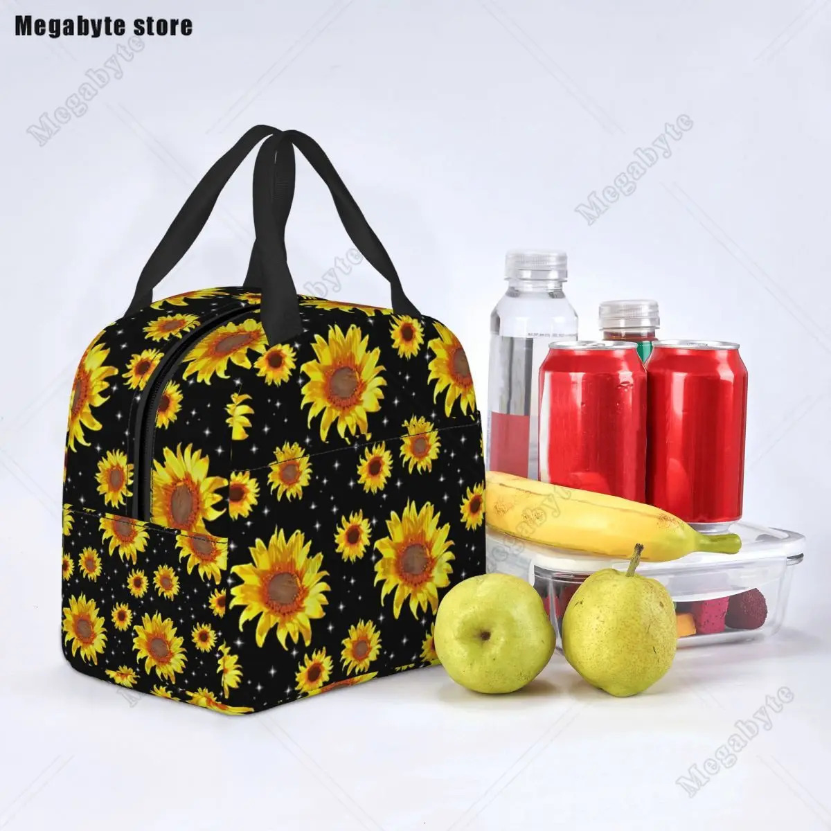 Sunflower With The Light Of Stars Insulated Lunch Tote Bag for Women Floral Cooler Thermal Food Lunch Box Kids School Children 250624