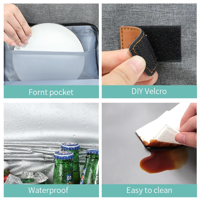 Double Shoulder Backpack Simple Portable Camping Picnic Bag Large Capacity Fresh Ice Pack Outdoor Thermal Food Bag 250624