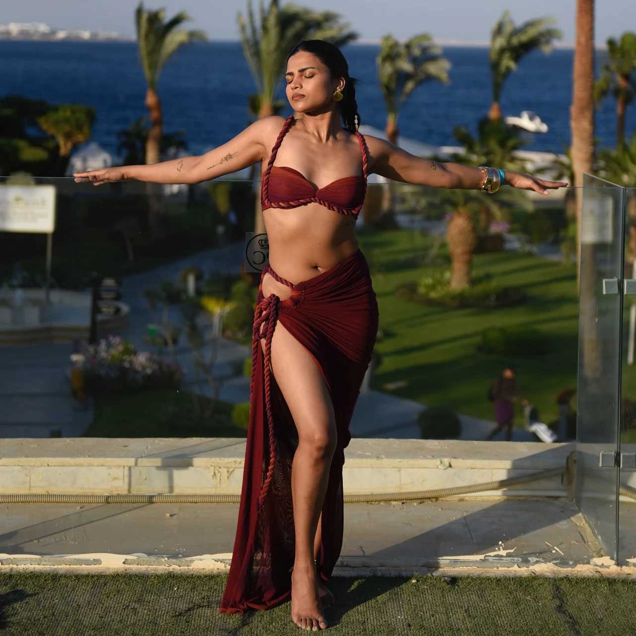 New 3Pcs Bandeau Bikini Sexy Bikini Set Women Swimsuit Push Up Swimwear Female Long Skirt Slim Bathing Suits Beachwear Outfits XJ250624