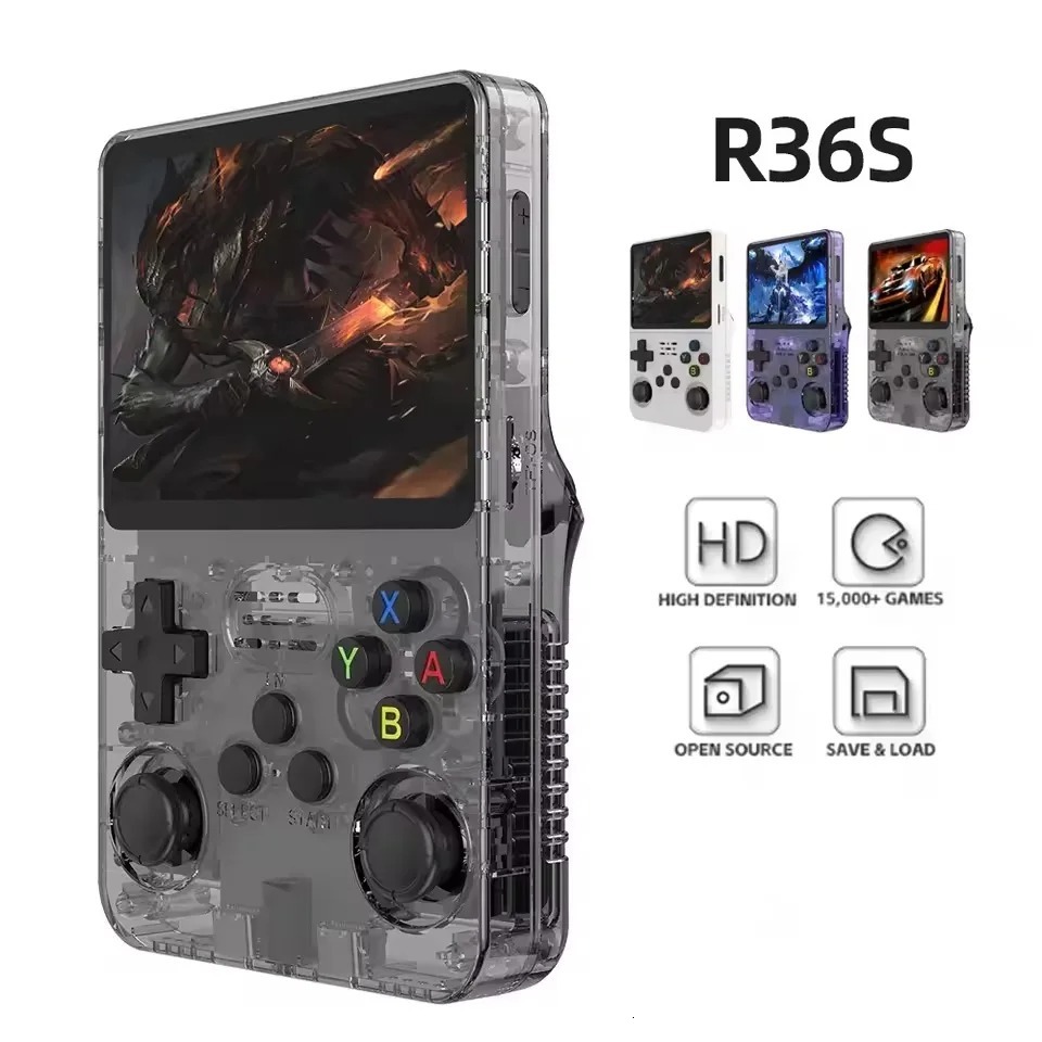 New R36s Retro Handheld Video Game Console Consolas Classic Open Source Linux System Games Players 3.5Inch IPS Screen