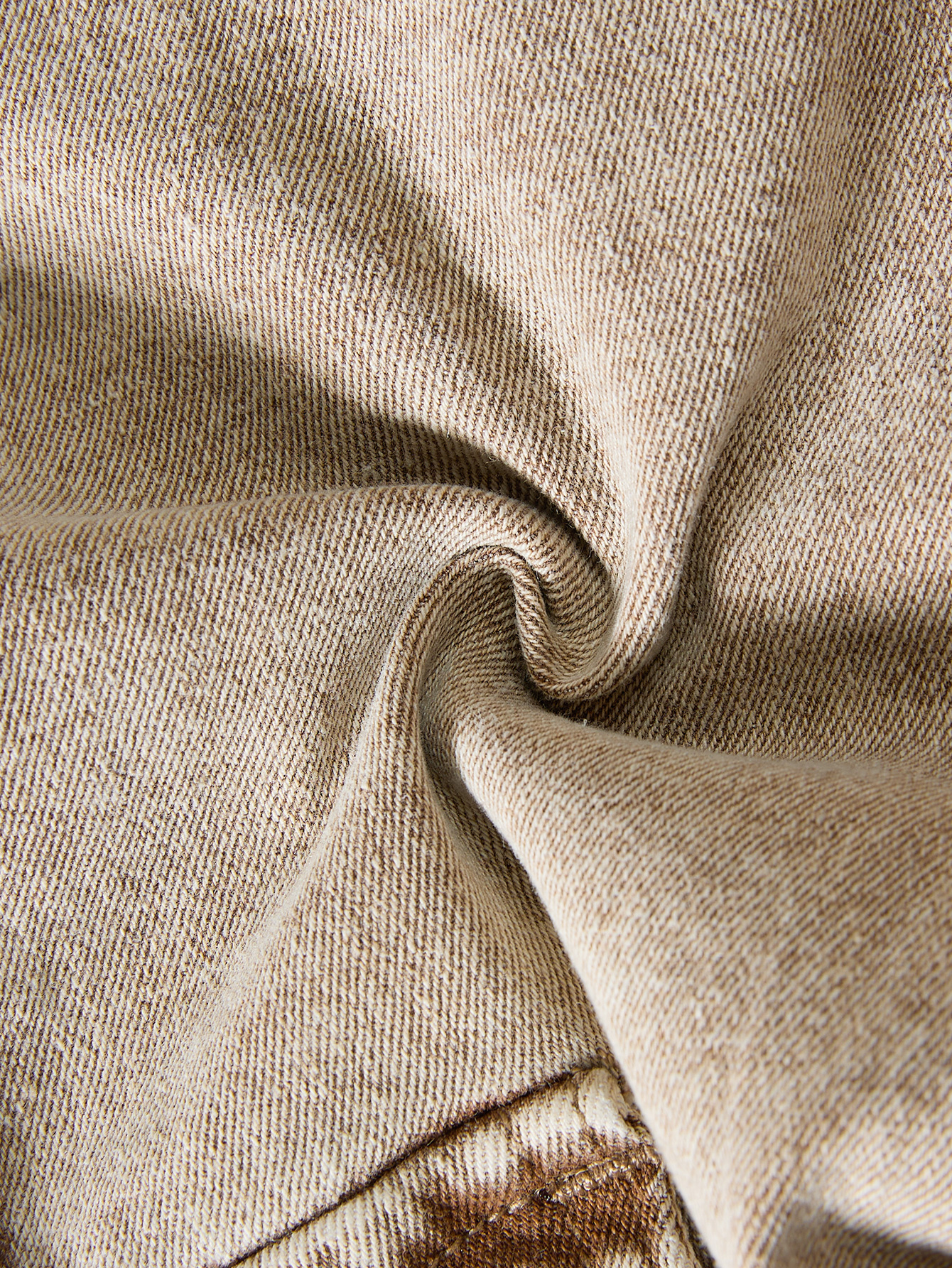 Trendy Light Beige Kids' Denim Long Trousers with Workwear Style