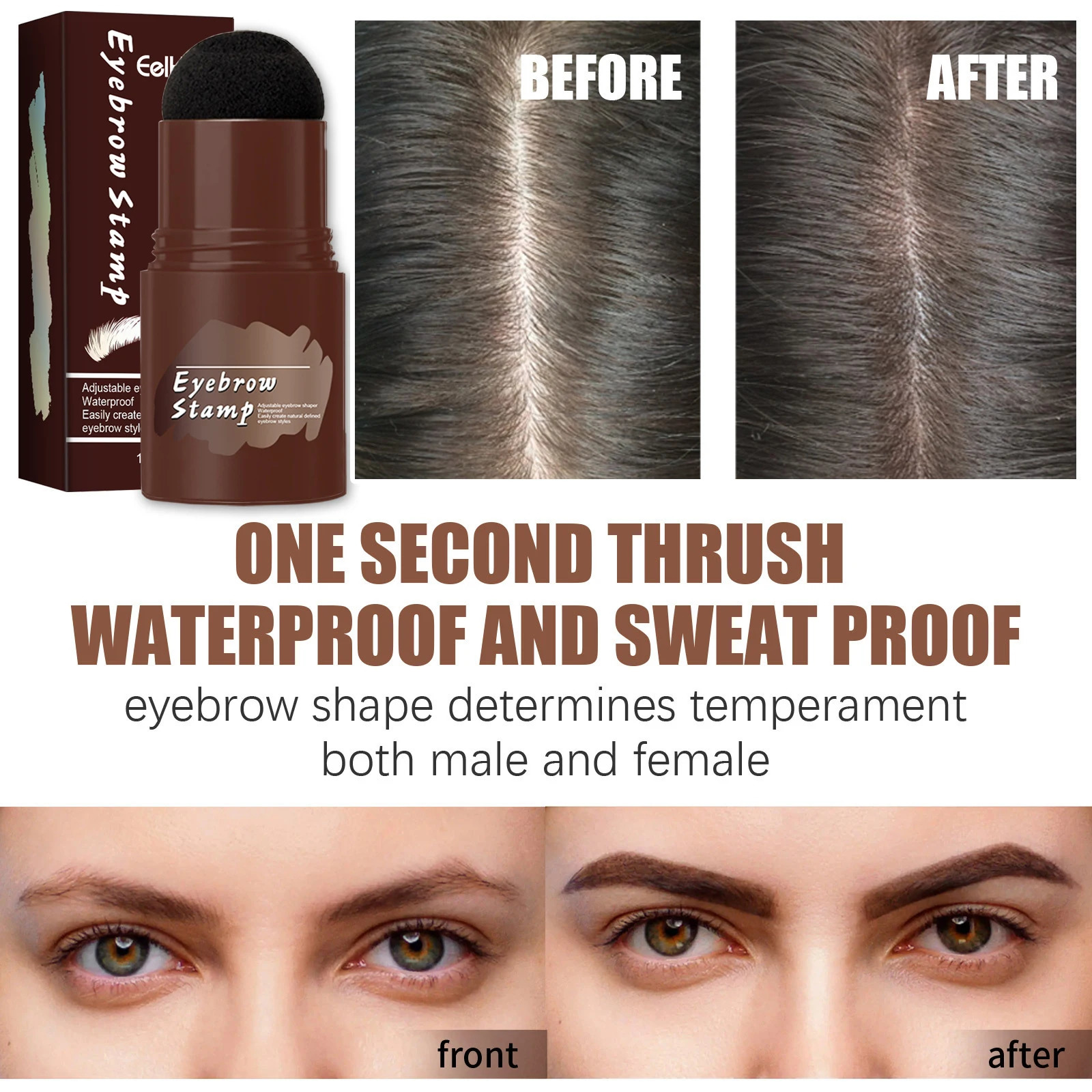 EELHOE Eyebrow Powder Stamp Shaping Kit Makeup Brushes Eyebrow Paint Eyebrow Pencil Eye Brows Stencil Hairline Enhance Stick 250625