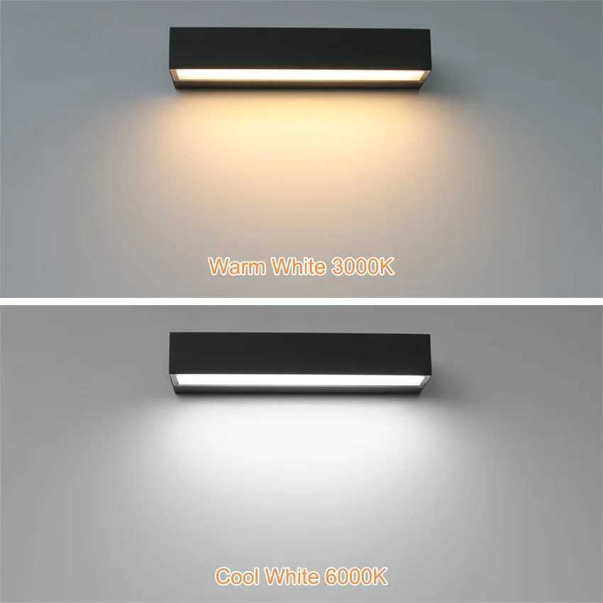 12W 18W 30W LED Wall Lamp Outdoor Waterproof Strip Wall Lights Porch Sign Lighting Courtyard Garden Decor Light Fixture Aluminum XJ250624