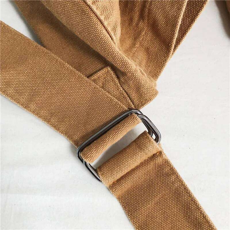 Minimalist Style Shoulder 100% Cotton Unisex Solid Crossbody Canvas Packages South Korea Casual Messenger Bags