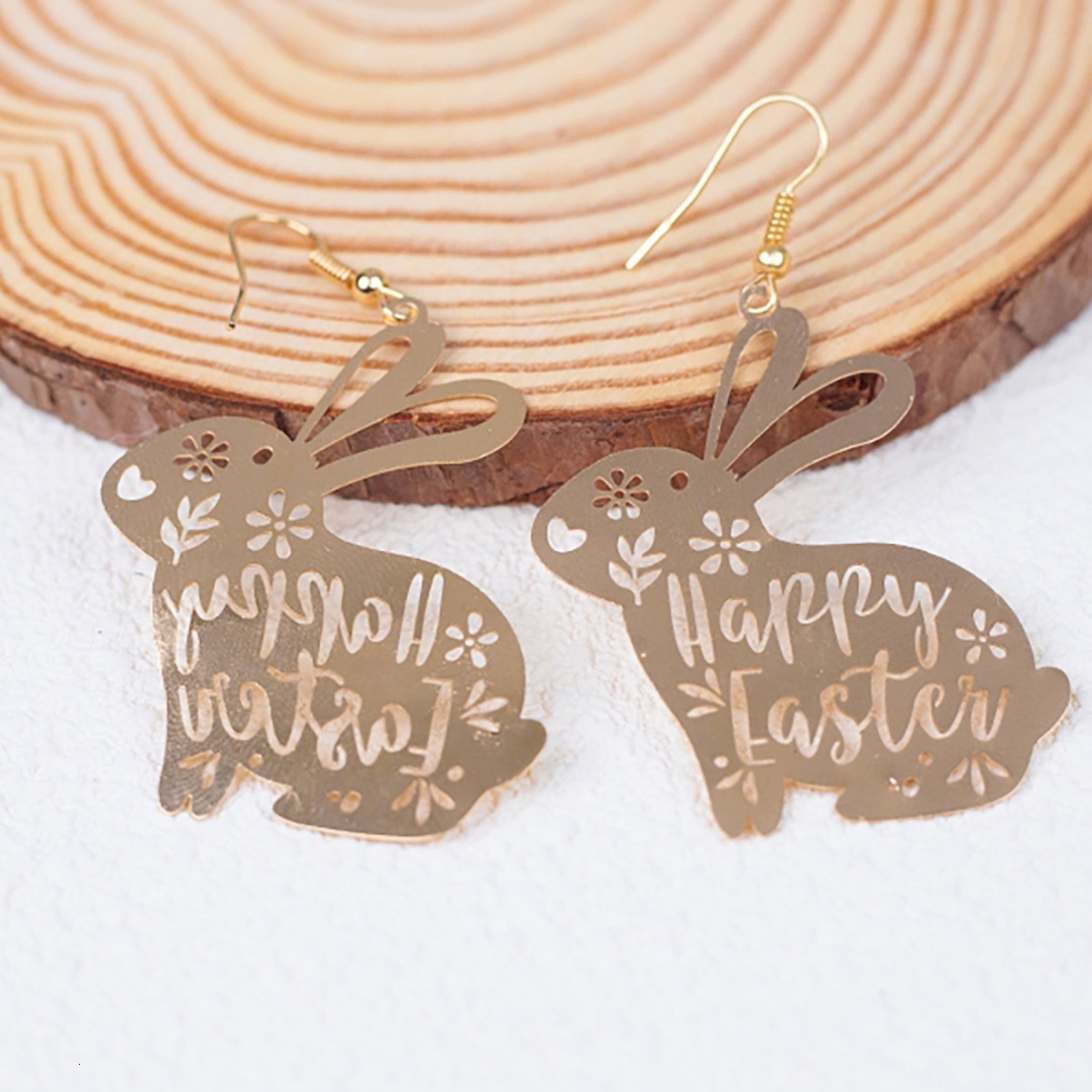 1 Pair Copper Easter Bunny Earrings Simple Style Celebration