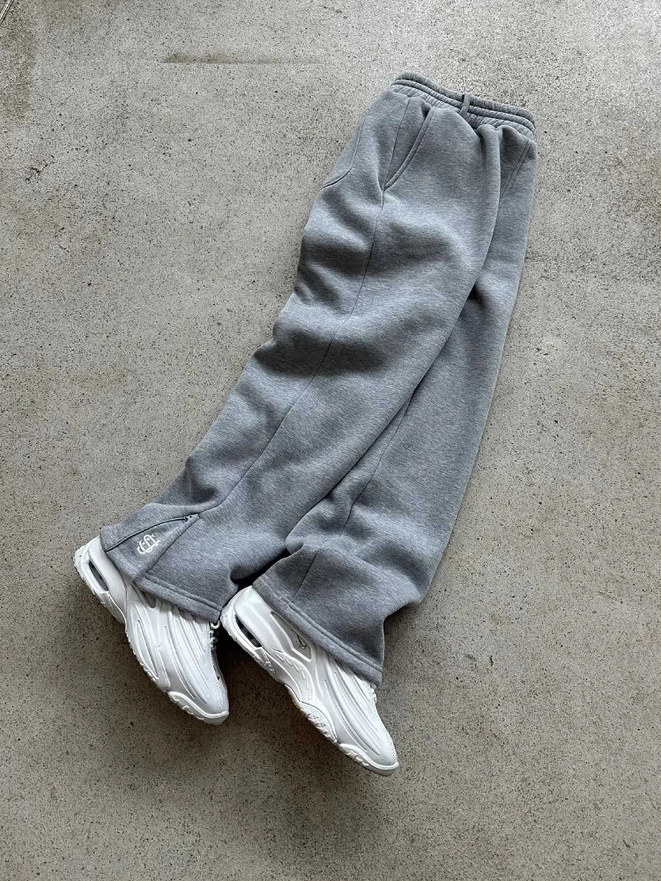 New Y2K Pants Personalized Pant Leg Zipper Embroidery Hip Hop Casual Joggers Men Pants Retro Straight Pants Tracksuit Streetwear X250625