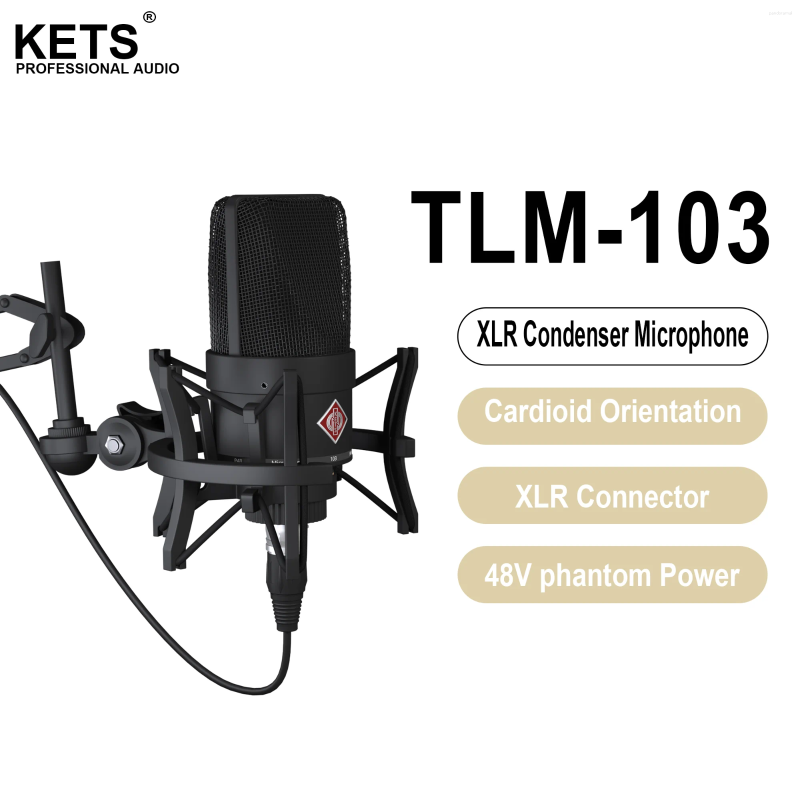 Microphones TLM 103 XLR Condenser Microphone Professional Cardioid Studio Mic For Recording Podcasting Voice Over Streaming Home