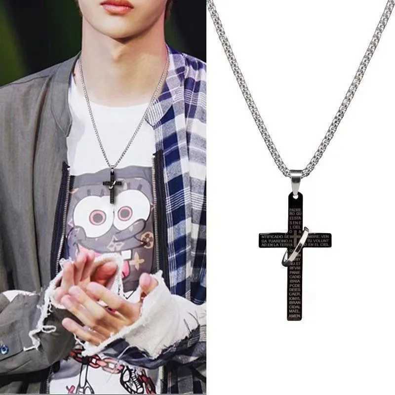 Simple Geometric Cross Pendant Necklace For Women Metal Jewelry Silver Color Chain Choker Men Party Gift Accessories V250625