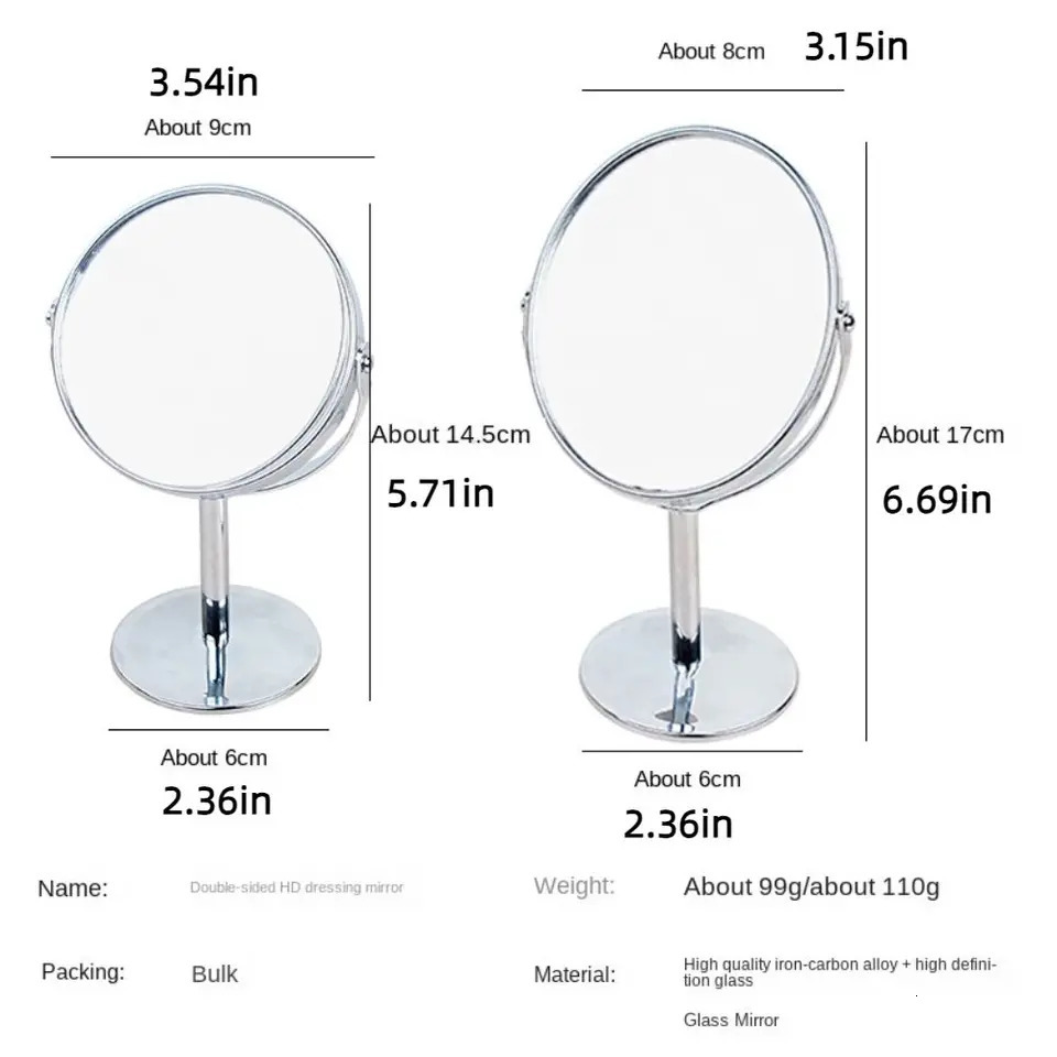 360° Rotatable Stand Makeup Mirror Desktop Double Cosmetic Mirror Oval Nordic Makeup Mirror Portable Small Mirror 250625
