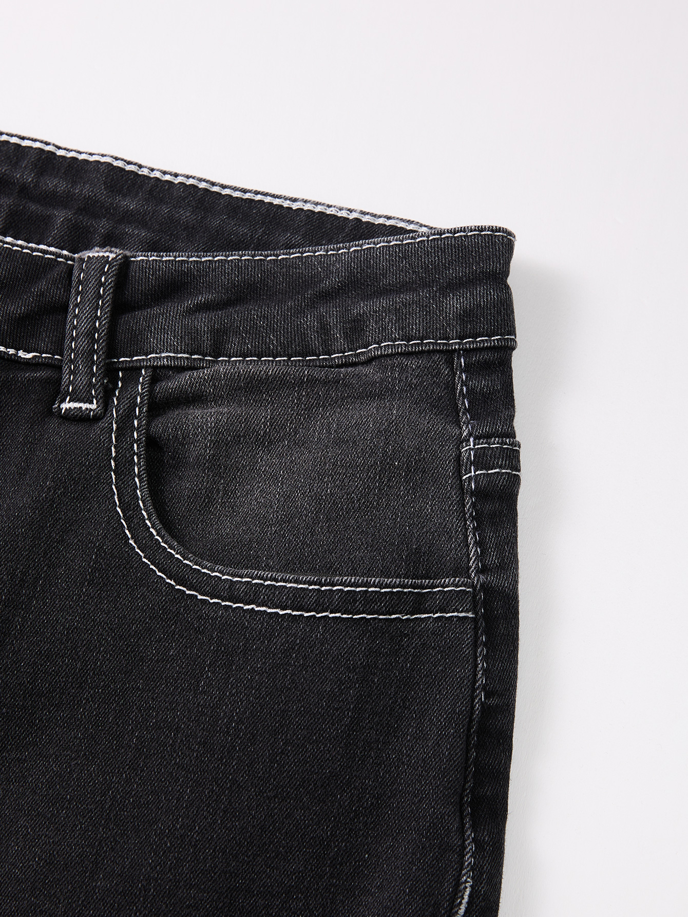 Black Fashion Bell-Bottom Jean for Girls Trendy Kids Denim Pants