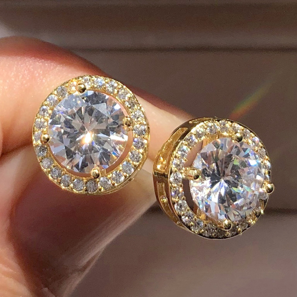 Wholesale Factory Price Custom GRA Certified Vvs Moissanite Diamond 10k 14k 18k Solid 750 575 Gold Stud Earrings for Women