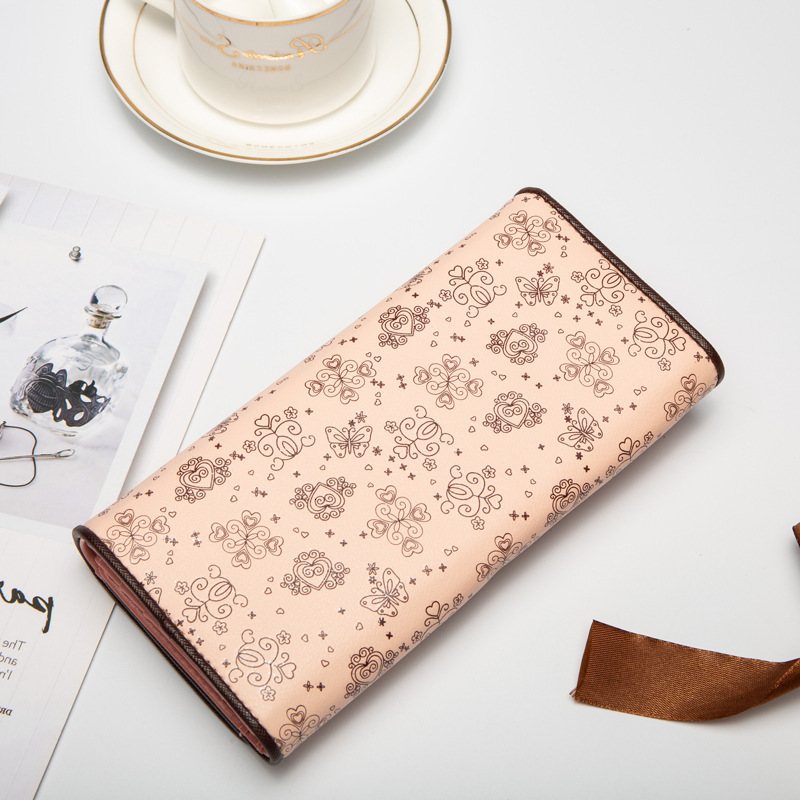Free Shipping 2025 New Designer Bag Korean Style Women's Handheld Wallet PU Long Printed Cute Phone Wallet