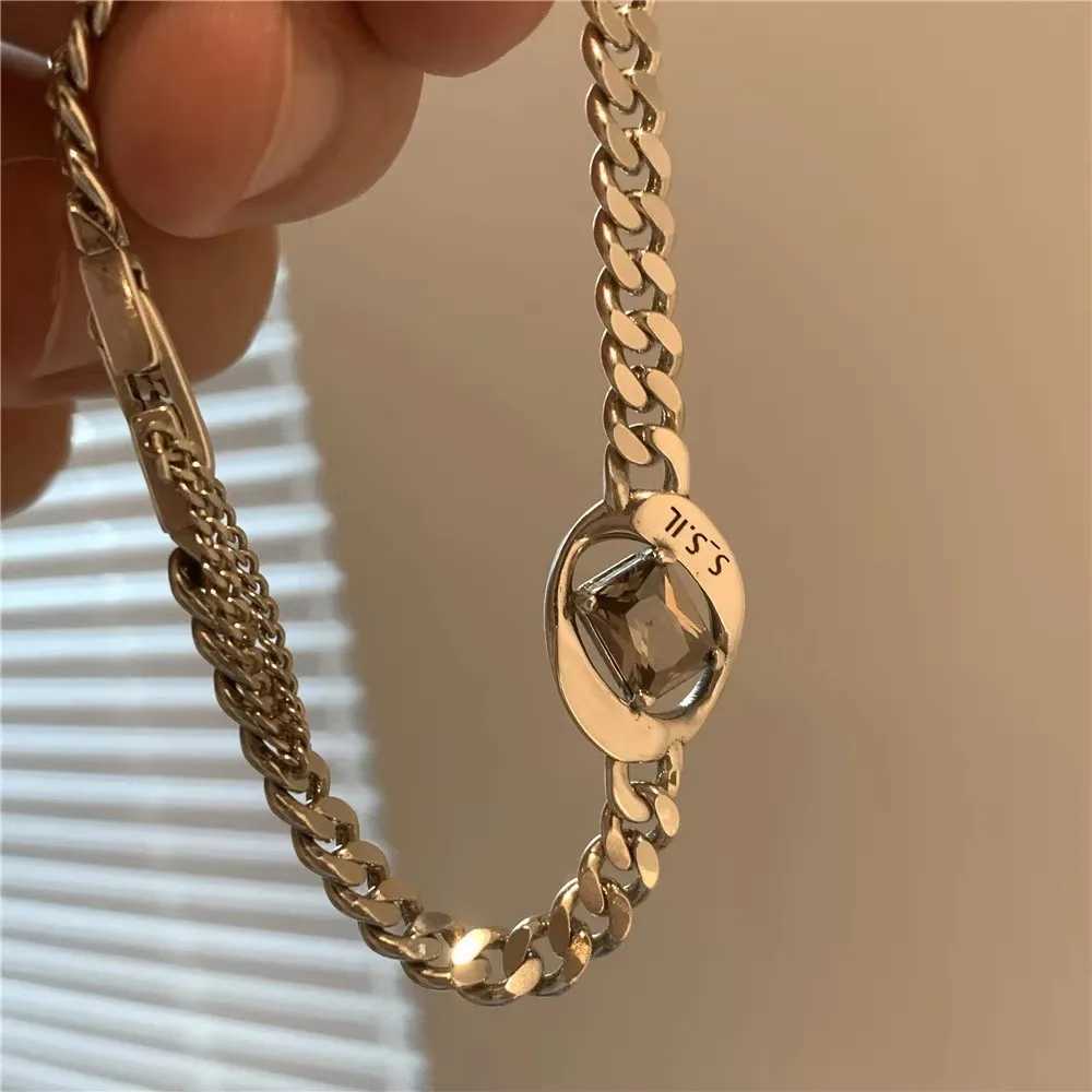 Silver Color Zircon Irregular Geometric Hollow Out Chain Bracelet For Women Daily Gatherings Fashion Jewelry Gifts X250625