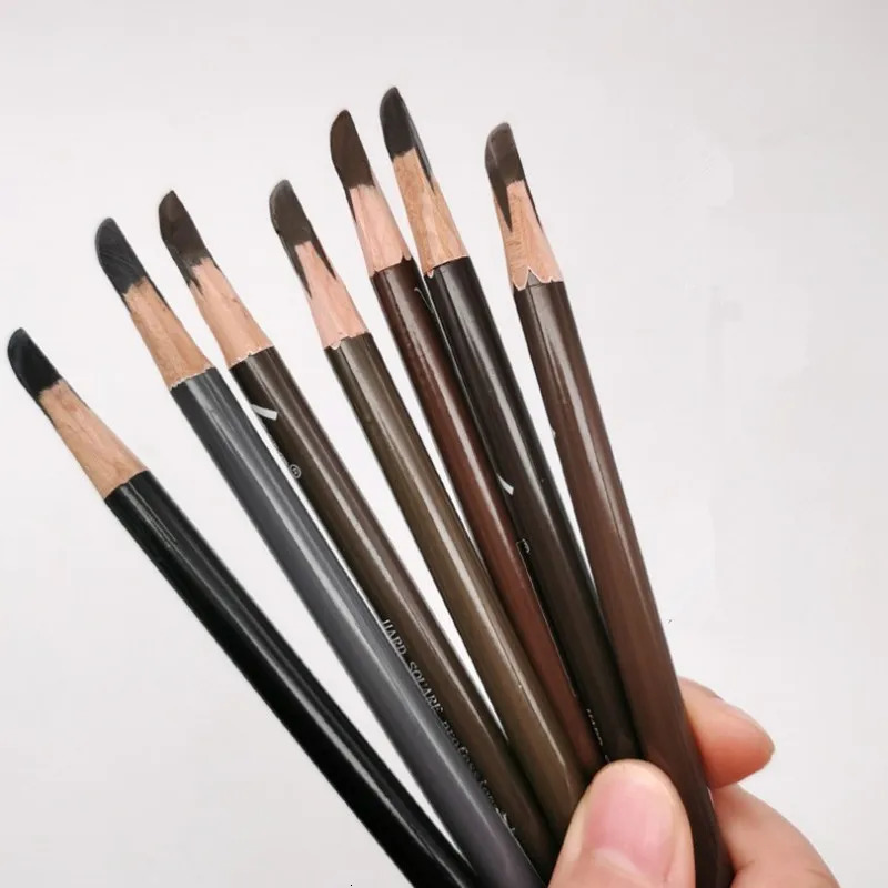 Hard Microblading Eyebrow Pen Natural Waterproof Eyebrow Pencil Definer Long Lasting Wood Makeup Square Eye Brow Applicator 250625
