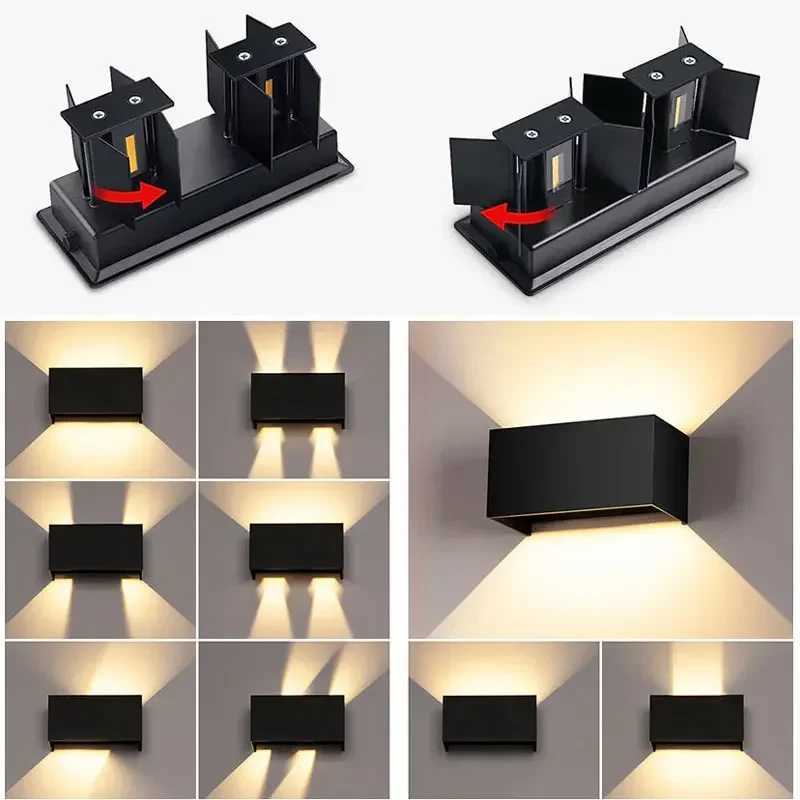 Aluminum LED Wall Lamp Outdoor Waterproof IP65 Interior Wall Light 12W24W Porch Garden Lights Living Room Street Stairs LightingXJ250624
