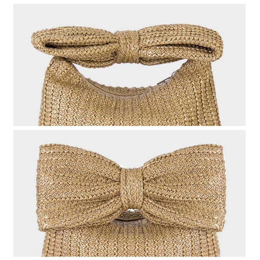 Straw Woven Handbag Women Bow Purse Girls Handmade Beach Clutch Bag Ladies Summer Crochet Handle Bag For Party Wedding Evening M250625