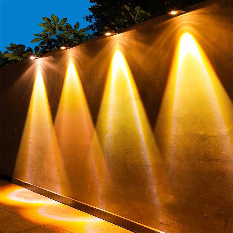 4Pack High Bright Solar Fence Lights Solar Wall Lights Outdoor Waterproof Solar Lights for Backyard Wall Fence Gutter Porch StepXJ250624