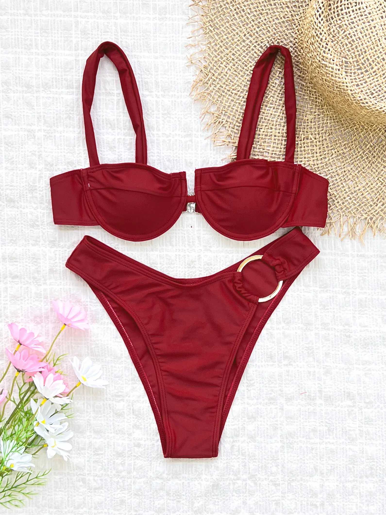 2025 Style Bandage Low Waist Bikini Women Slip Swimsuit Fashion Sexy Lady Biquini Swimwear Bath Suit Female Beachwear Clothes XJ250624