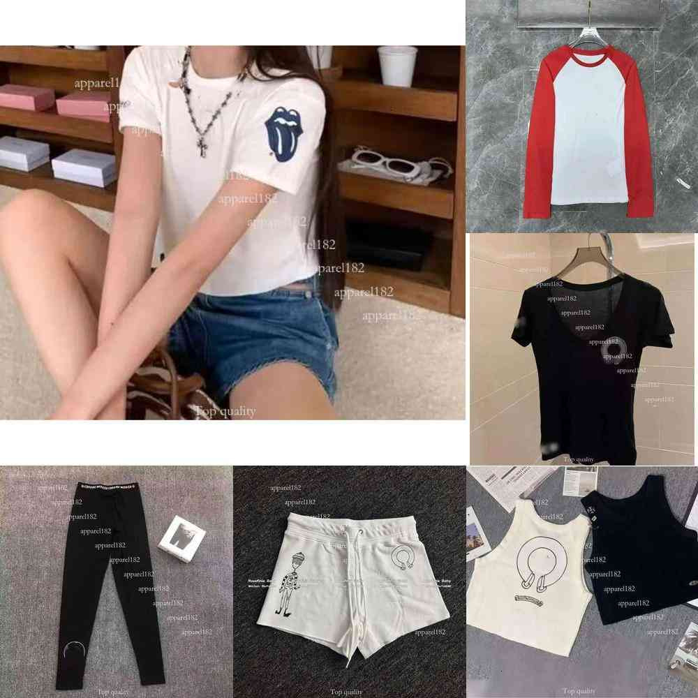 high quality chromed brand hoodies pure cotton CH leggings shorts heartstshirt Men's Women's Printed T-Shirts Summer Long-Sleeved Sweatshirts chromed T shirt gao