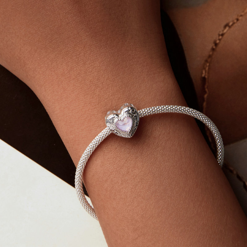 Bamoer 925 Sterling Silver Princess Pink Bear Bead Ballet Girl Charm Shoe Bow Pendant Saftey Chain Fit Bracelet Neckalce DIY Gift