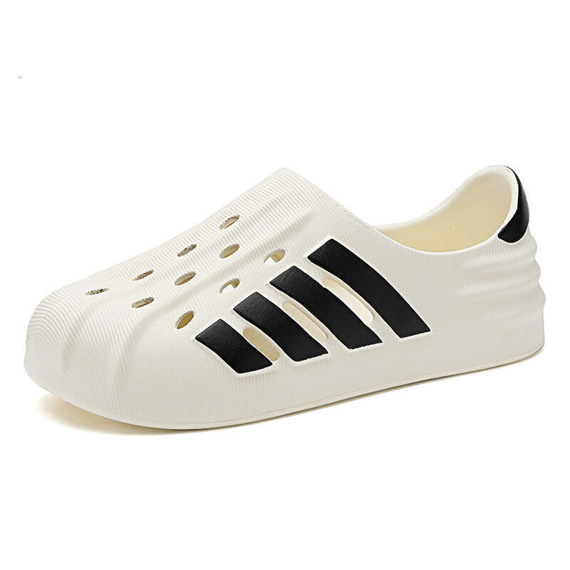 Classic four hole men's plus size casual beach shoes, thick soled breathable flat shoes, fashionable sandals, summer sandals, men's and wome