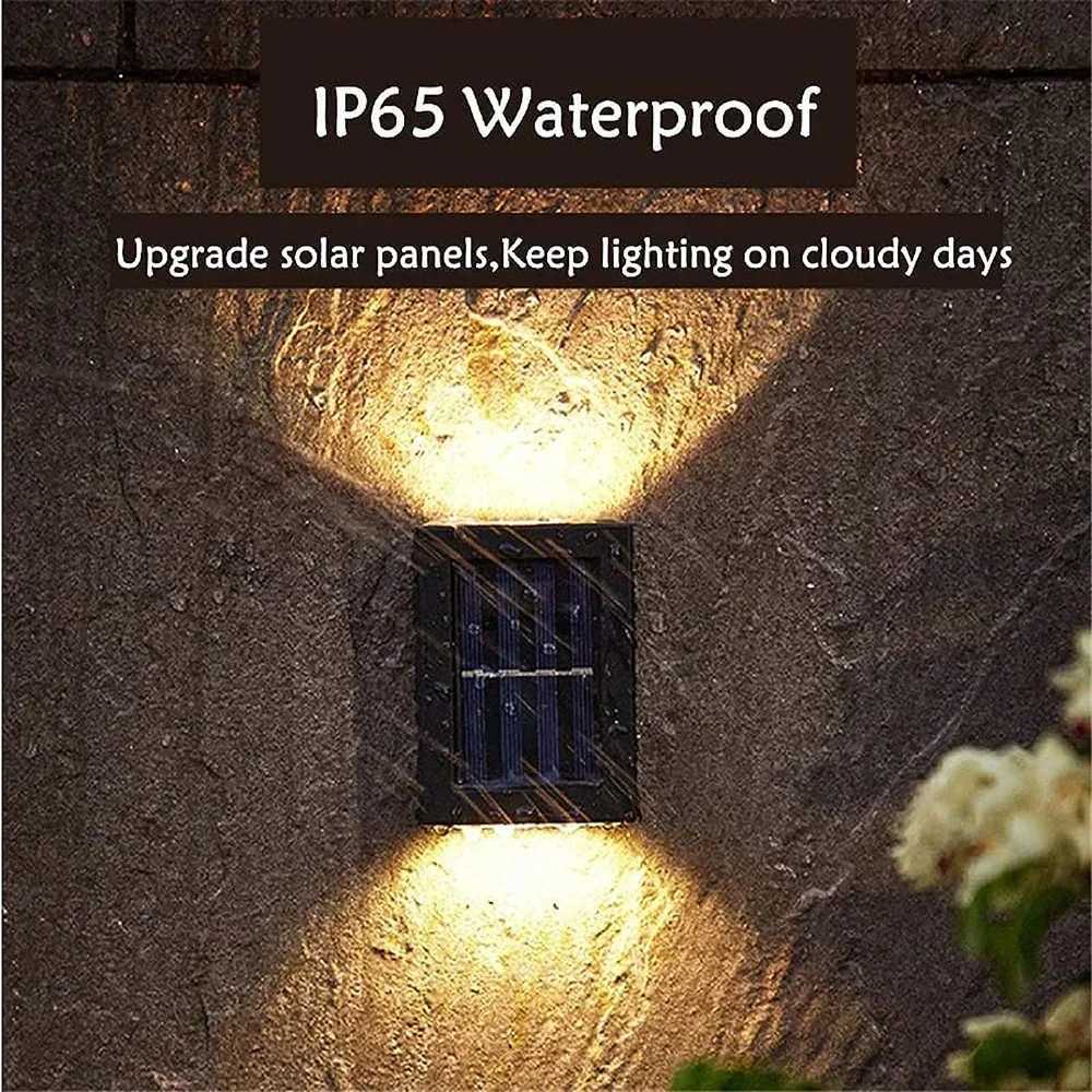 LED Solar Light Outdoor Up and Down Wall Washer Light Waterproof Solar Lamp for Garden Street Landscape Balcony Yard Porch Decor XJ250624