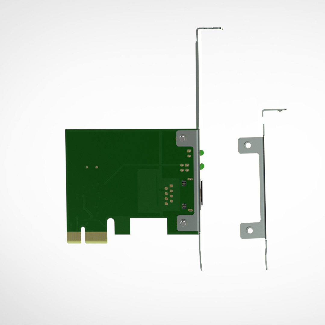PCI-E Gigabit Ethernet Adapter with Adaptive Speed Display for Windows/Linux - Free Installation