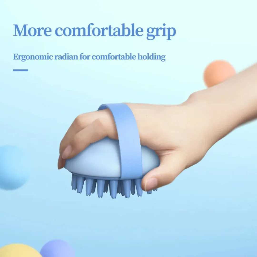 1pc Manual Silicone Scalp Shampoo Massage Brush Hair Washing Shower Massager Clean Brush Bath Shower Hair Cleaning Bathing Comb R250625