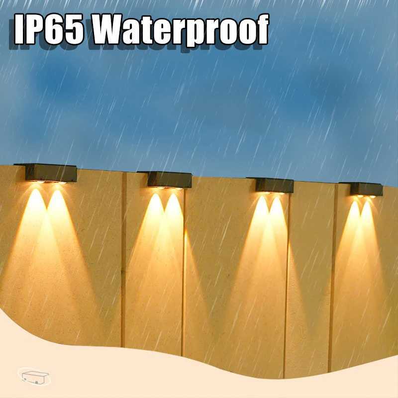 1/2/4/6 Pcs Outdoor Solar Wall Light Waterproof Fence Lamp Ultra Strong Spotlight Illumination for Garden Fence or Exterior Wall XJ250624