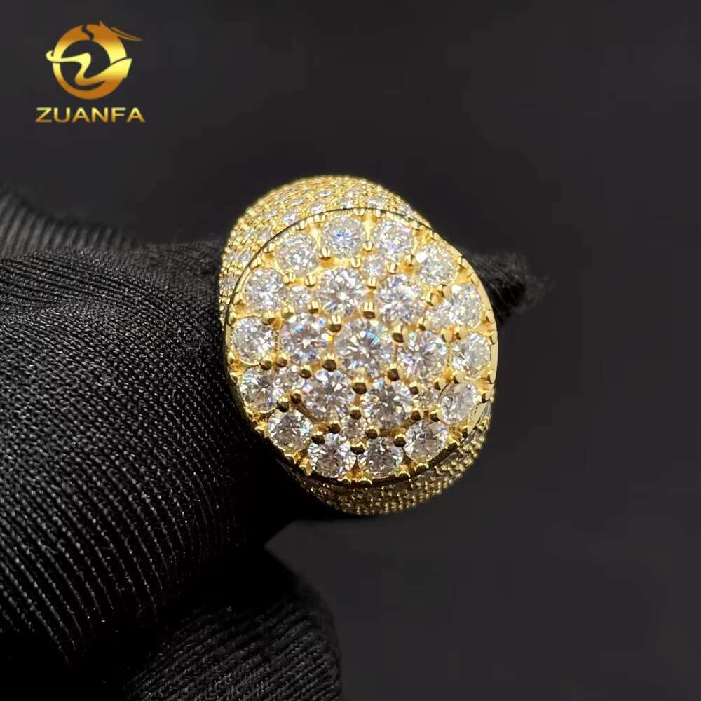 Cheapest Price Pass Diamond Tester Fine Jewelry Iced Out Men Wedding Ring Moissanite 925 Sterling Silver Hip Hop Rings