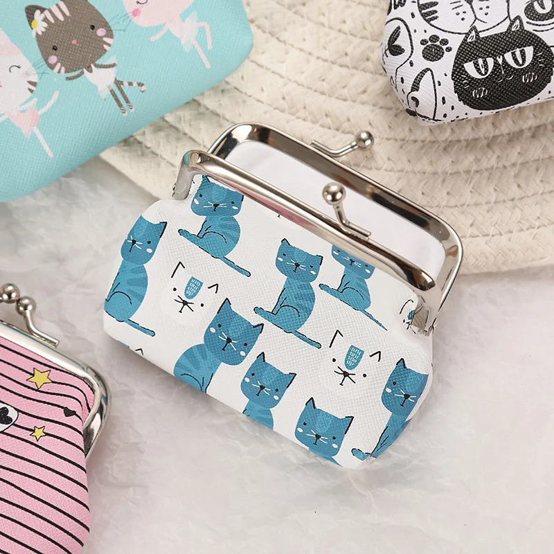 12 PCS Fashion PU Leather Coin Purse Lovely Kitty Woman Small Change Money Bags Holder Wallet Mini Pouch Souvenir 250623