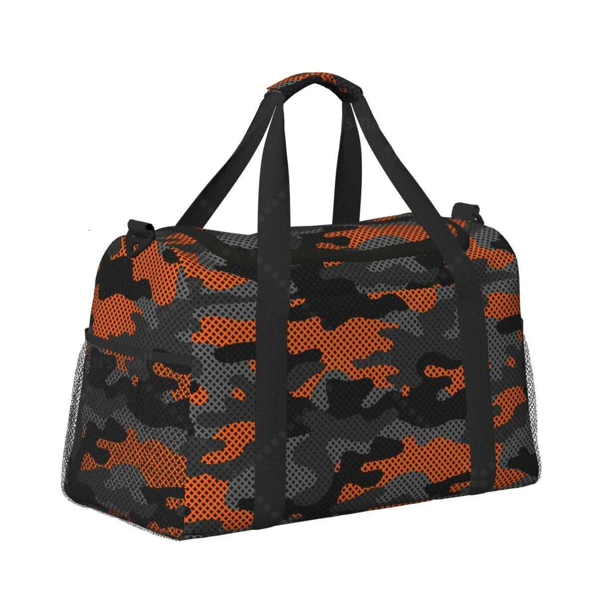 Black And Orange Stylish Hand Travel Bag Durable Tote for Daily Use Lightweight and Spacious 250624
