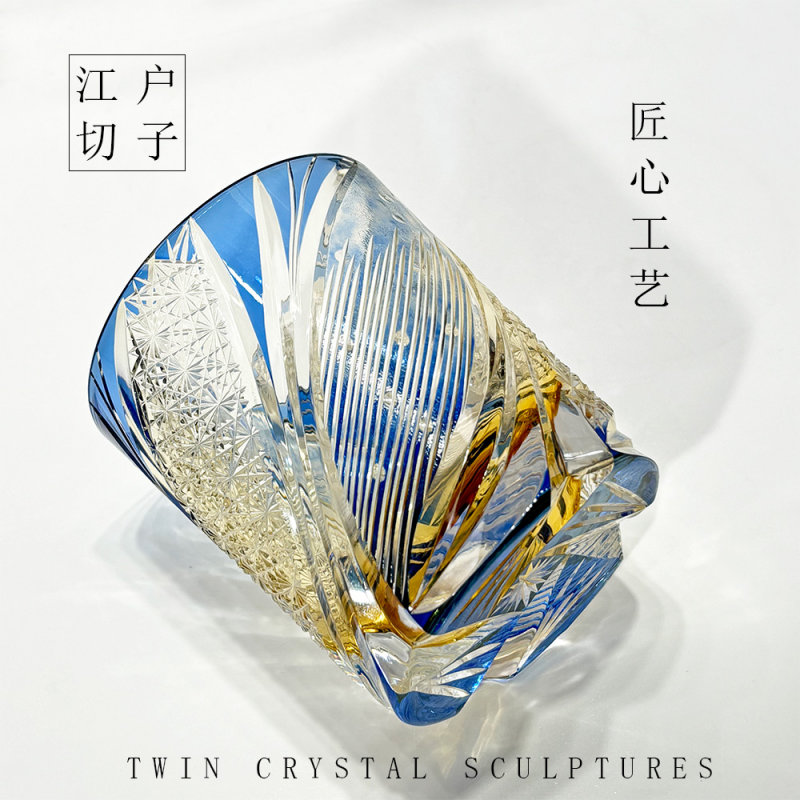 Meteor crystal glass with high aesthetic value, high-end water glass, whiskey glass, and fashionable foreign wine glass