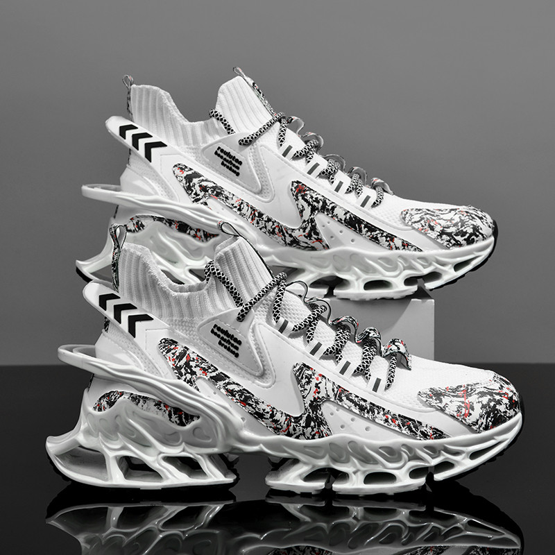 2304-New Explosive Men's ShoesAutumn Sports, Versatile Shock-absorbing Running Shoes, Summer Breathable Anti-slip Men's Plus Size Blade