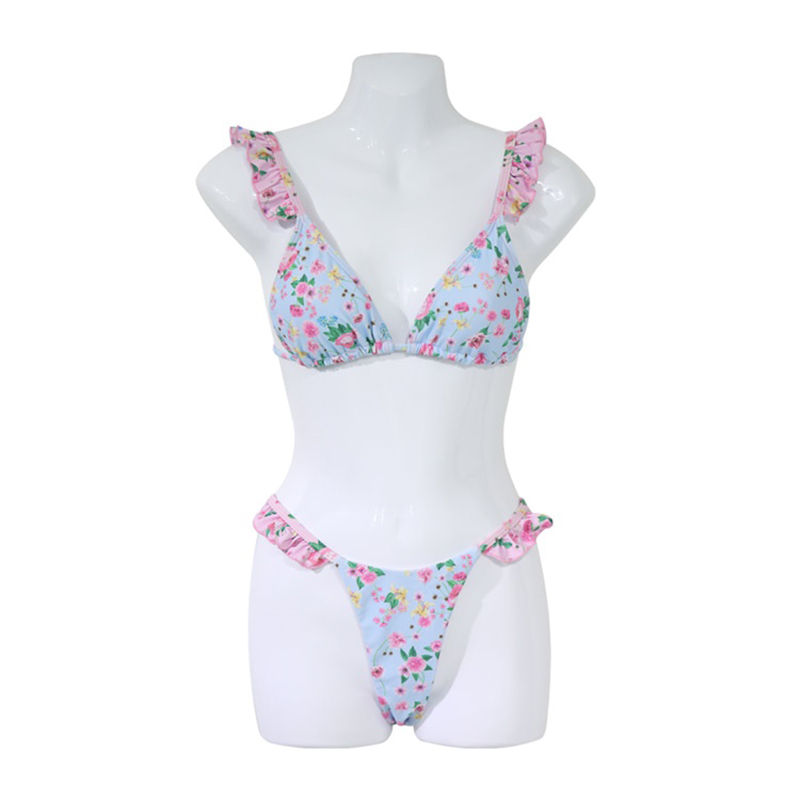 Sexy bikini swimsuit with cute and sweet floral patterns, beach vacation swimsuit wholesale