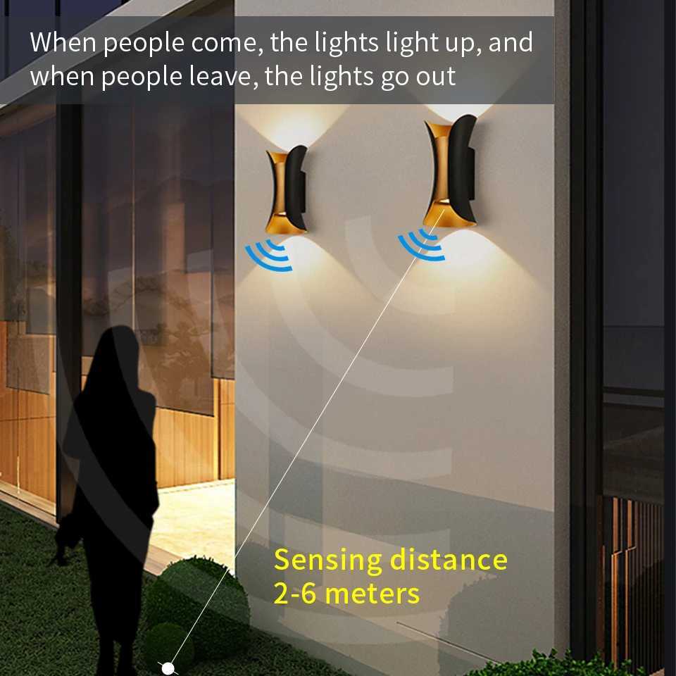 LED Wall Light Outdoor 10W Waterproof IP66 Porch Garden Wall Lamp Indoor Bedroom Bedside Decoration Lighting Lamp Black XJ250624