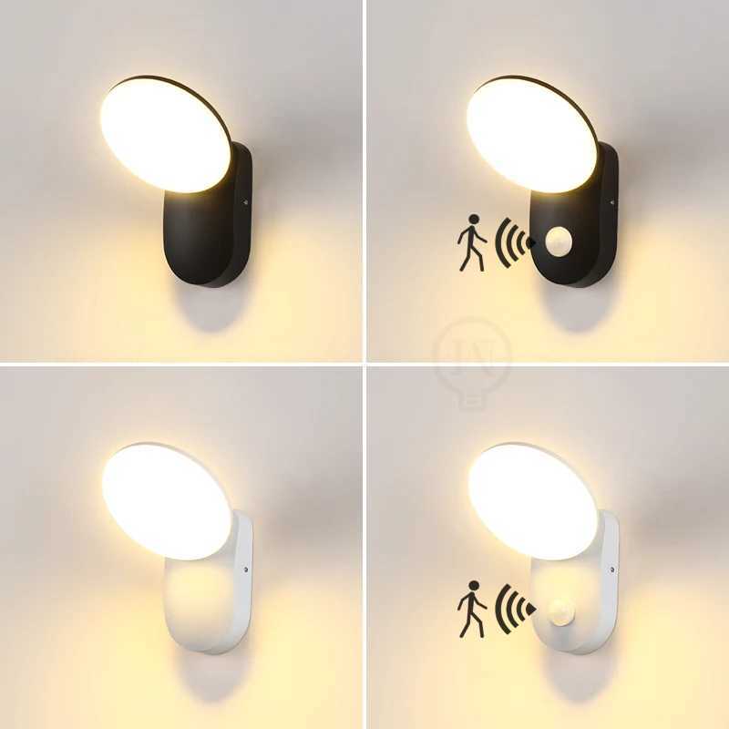 PIR Motion Sensor Outdoor Wall Lamps LED 12W IP65 Waterproof Aluminum Garden Porch Light Corridor Entrance Sconce Decor Lighting XJ250624