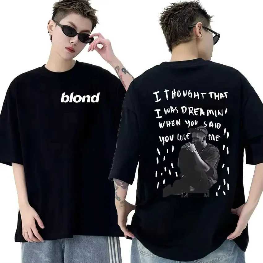 Rapper Frank Retro Graphic T Shirt Mens Hip Hop Ocean Album Clothing T-Shirts Y2k Unisex Blond Fashion Oversized Cotton T-shirtXJ250625