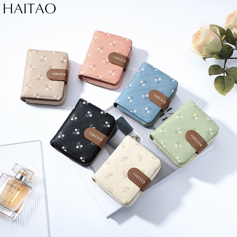 Free Shipping 2025 New Designer Bag New Women's Wallet Short Printed Card Holder Summer Wallet Zipper Coin Purse Wholesale