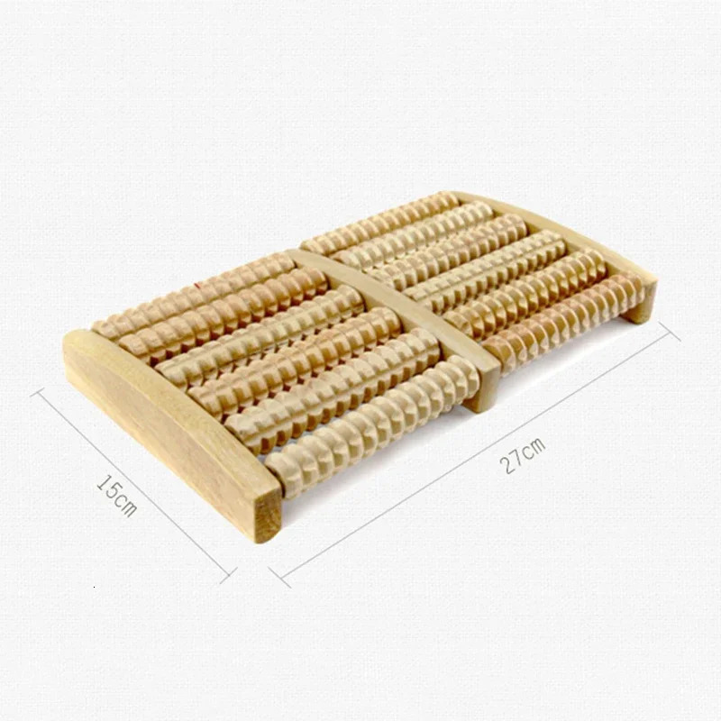 Wooden 6 Row Foot Massager Pain Stress Relief Shiatsu Roller Foot Care Massager Roller Heath Therapy Relax Massage Massager Tool 250619