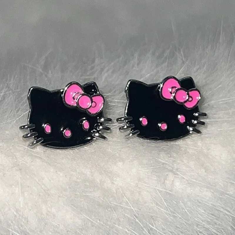 Sanrio New Sanrio Hello Kitty Earrings Kawaii Cartoon Anime Printed Accessories Earrings Pair Two Mens and Womens Decorative Gifts w250716