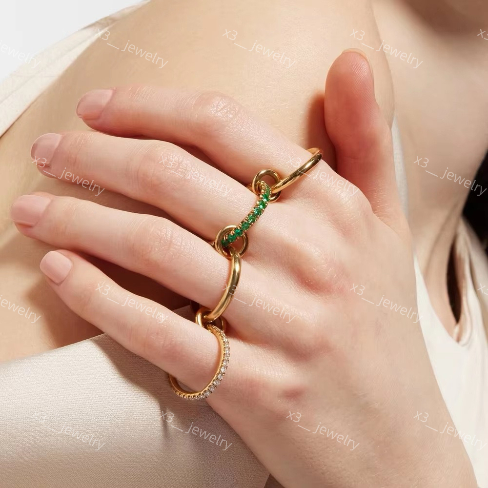 Luxury Designer Gemstone Ring rings brand designer New fine jewelry gold and sterg sier Hydra ked ring for women