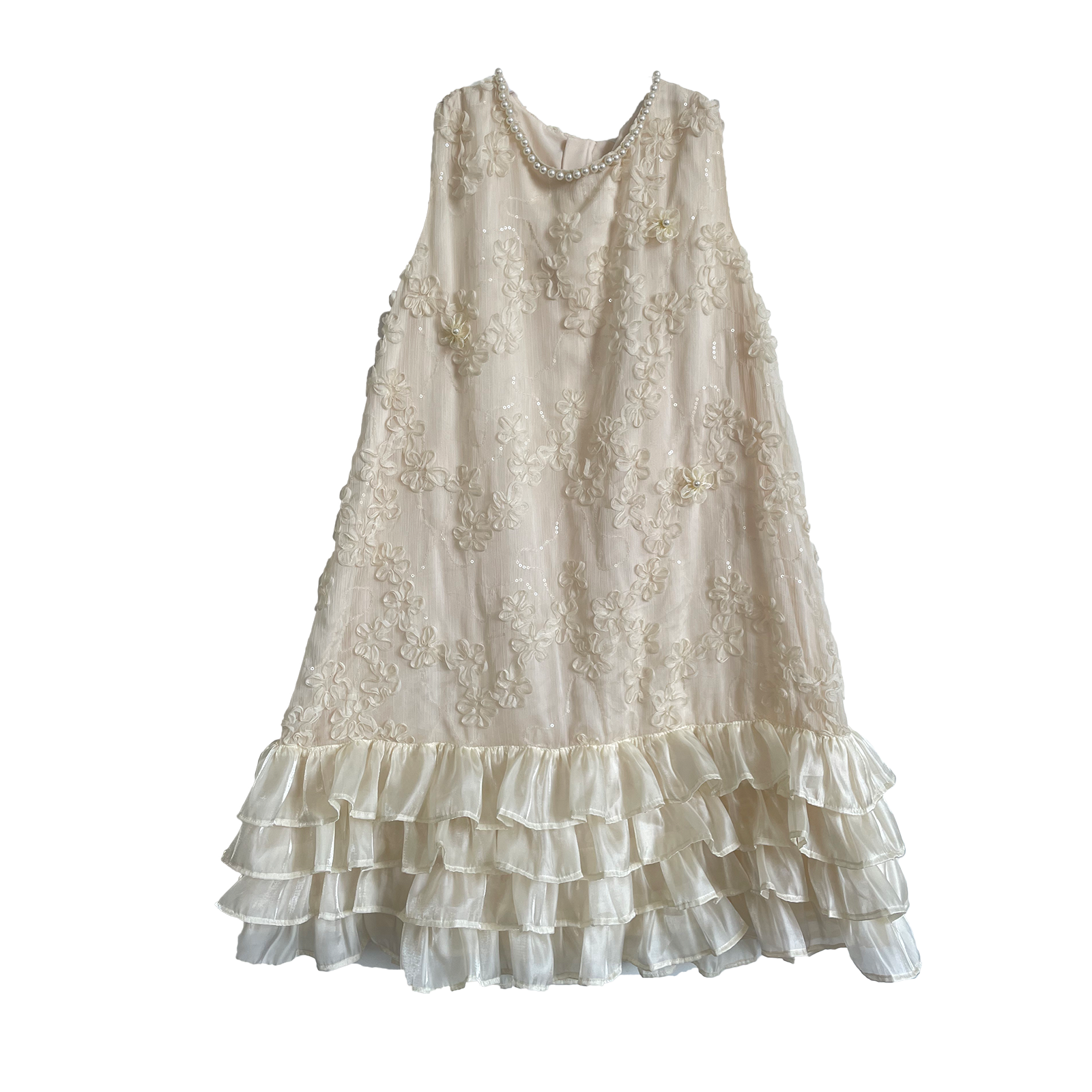 Girl's cake dress butterfly three-dimensional decoration dress casual dress vest dress birthday party dress, princess dress