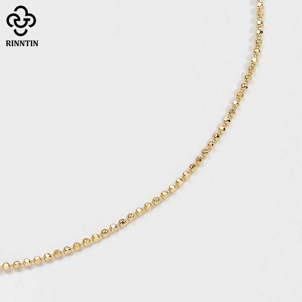 Rinntin Genuine 925 Sterling Silver Ball Faceted Bead Chain Anklets Fashion Women Summer Foot Bracelet Ankle Straps Jewelry SA80 U250624