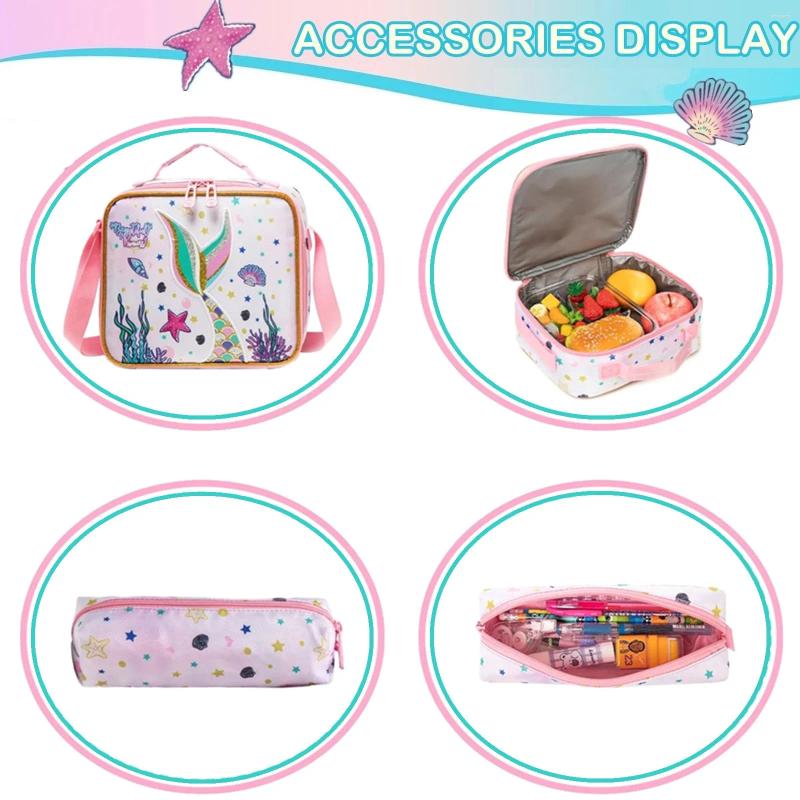 School Bags 3PCS For Girls Back To Backpack Set With Lunch Bag Kids Bookbag Elementary Students Mochilas - view 6